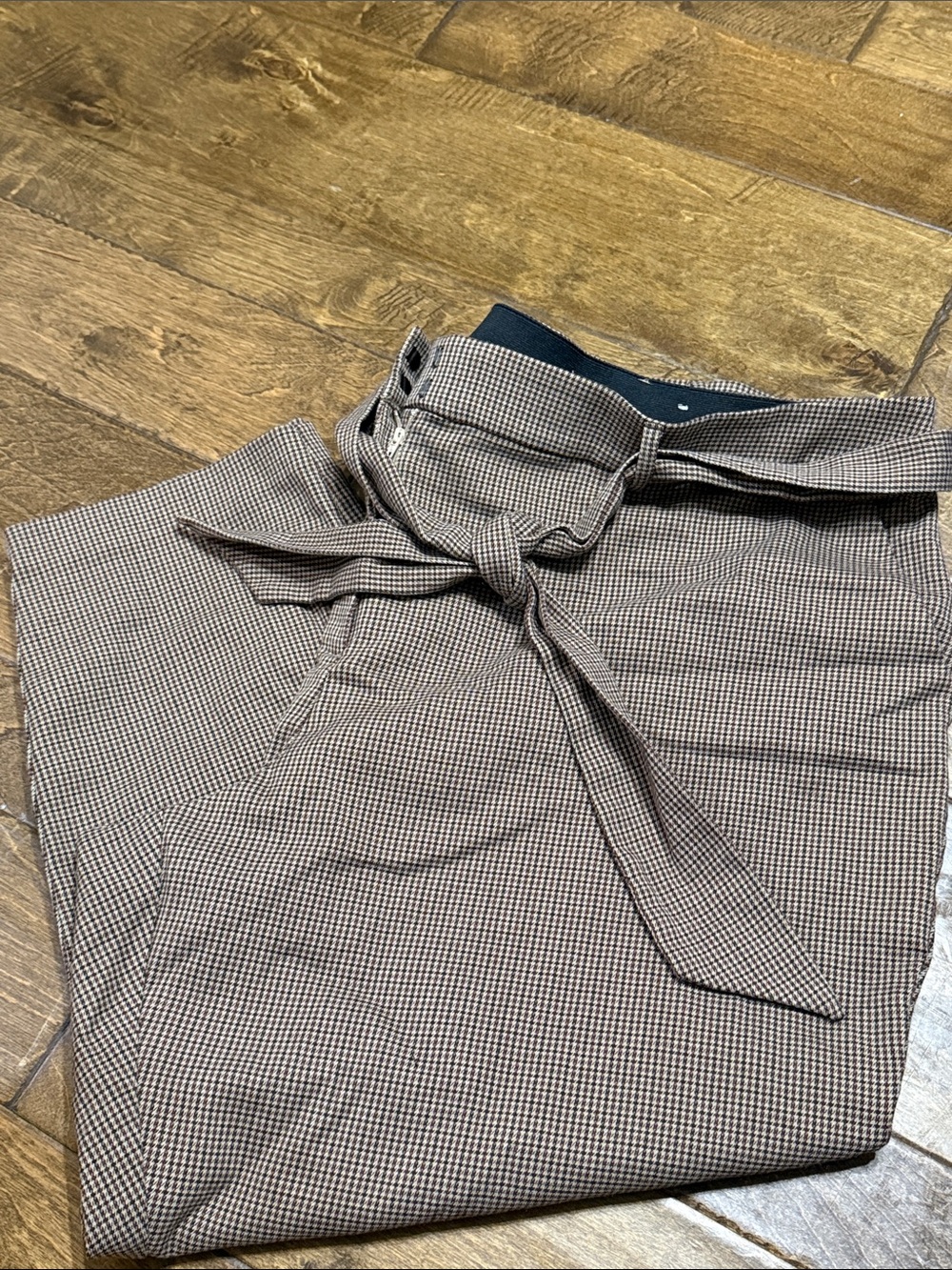 Lane Bryant Houndstooth Allie Ankle Pants with Self-Tie Belt